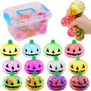 12 Pack Halloween Pumpkin Stress Ball Sets, Squishy Squeeze Balls Fidget Toys, H