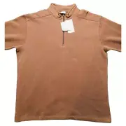 NWT Men's Woolrich Brown Sweater quarter zip pullover size XL