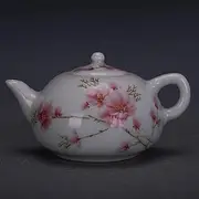 12.6cm China Antique Old Porcelain Peach Blossom Pattern Teapot Kung Fu Tea Set