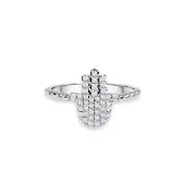Hamsa Style 14K Gold Diamond Teenagers Women Ring