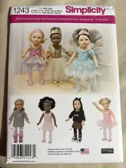 NEW* Simplicity #1243 18” Doll Clothes Sewing Pattern