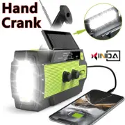 Charger Power Bank 10000mAh FlashLight Hand Crank Emergency Solar AM/FMRadio LED