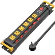 6-12Outlet Heavy Duty 3300J Surge Protector Power Strip with Individual Switches