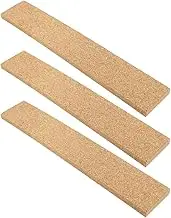 KALLORY 3pcs Self-Adhesive Cork Bulletin Strips Natural Frameless Message Board Strips for Office Home Classroom Easy to Install Cork Material