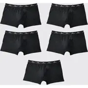 Mens Black Plus Size 5 Pack Man Script Boxers