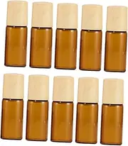 EXQUIMEUBLE 10pcs Essential Oil Roller Bottles Refillable Glass Perfume Containers Grain Caps for Aromatherapy Travel and Skin Care Products