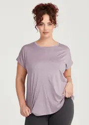 [Taking Shape] Taking Shape Active Spacedye Top Size 26 in Dusty Lilac - Plus Size Women's Clothing Dusty Lilac