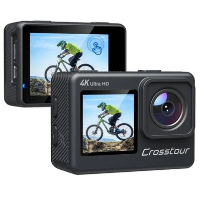 Crosstour CT9300 Action Camera 4K 24MP Dual Touch Screen Underwater Camera