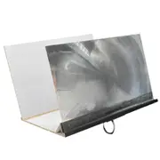 8 Inch 3D Wood Grain Pvc Folding Mobile Phone Screen Video Amplifier Desktop Stand Black