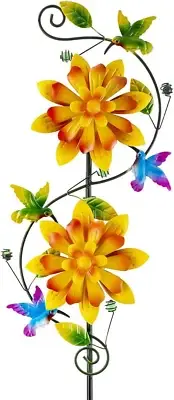 Metal Wind Spinners Outdoor,Yard Art Wind Sculptures & Spinners,Muti-Color Kinet