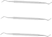 SOESFOUFU 3pcs Cuticle Remover Tool Nail Cleaner Stainless Steel Spoon Pusher Peeler Scraper Nail Tool Set
