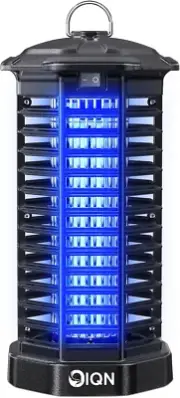 Bug Zapper Outdoor Plug in Electric Mosquito Fly W/ 15W Light & 4200V Grid Black