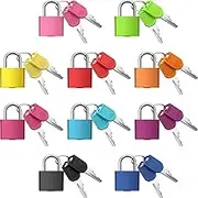 10 Pcs Suitcase Locks with Keys Mini Metal Luggage Locks Keyed Padlocks Multicolor Copper Keyed Padlocks for Suitcase, Backpack, Boxes Laptop Bag School Locker