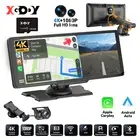10.2" 4K Car DVR Dash Cam Wireless FM Apple CarPlay Android Auto Reverse Camera
