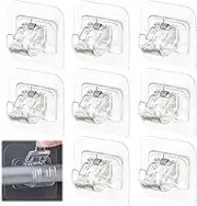 Generisch Pack of 8 Nail-Free PET Curtain Rod Holders for Bathroom and Living Room - Self-Adhesive, Adjustable Curtain Rod Hooks No Drilling Required