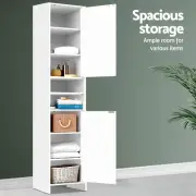 Artiss Bathroom Storage Cabinet 8 Shelf Laundry Kitchen Cupboard 185cm White