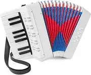 Children's Accordion, Accordion, 17 Keys, 8 Bass Children's Accordion with Adjustable Strap, Lightweight and Environmentally Friendly (Black), Suitable for Beginners, a Children's Day