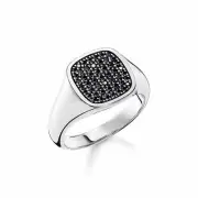Genuine THOMAS SABO Ring with black stones silver