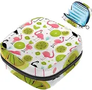 Period Bag,Sanitary Napkin Storage Bag,Fruit Kiwi Flamingo Pear,Tampon Holder for Purse