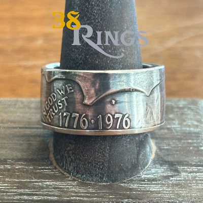 40% SILVER 1976 Bicentennial Eisenhower Dollar Coin Ring USA Handmade SIZES 5-13