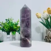 1273g Natural Fluorite Crystal Obelisk Quartz Tower Healing Wand Point