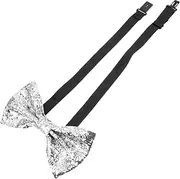 [WRITWAA] Mens Bow Tie Formal Tuxedo Bowtie Pre-tied Adjustable Bow Tie for Prom Glitter Costume Accessory