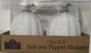 Artisan 10 Strawberry Street Fall Harvest White Pumpkin Salt & Pepper Shakers