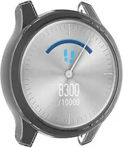 Turnwin intended for Garmin Vivomove Luxe/ Vivomove Style Cover Case, Soft Flexible TPU Silicone Shock-Proof and Scratch-Resistant Protector Cover Case intended for Vivomove Luxe/ Vivomove Style Plus Bands Smartwatch (Black)