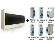 COMPLETE Switchboard Combination for UNIT 18 pole Surface RCD MCB Loaded