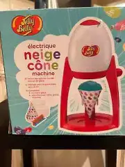 Jelly Belly Electric Ice Shaver Snow Cone Machine RED with Molds, Cups & Straws
