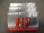 3 Sony HF Normal Bias 60 minute tapes
