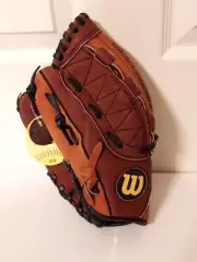 Wilson A440 11” Glove Leather MonstaWeb Fast Pitch Mitt Baseball Brown New LHT.