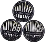KOCKSHION 3Pack Assorted Hand Sewing Needles Set Eye Needles for Durable Use for Carpets Canvas Upholstery Coats Tents Mattresses Furs