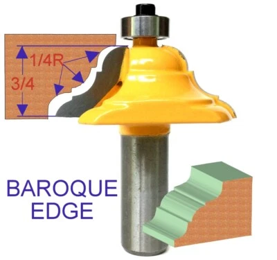 1 pc 1/2" SH French Baroque Handrail Edge Forming Router Bit sct-888