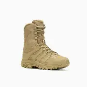 Merrell Men's Moab 3 Zip Tactical Military Leather Boots, Dark Coyote, 10M