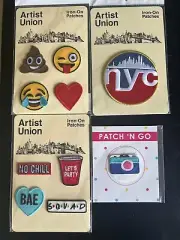 ARTIST UNION IRON ON PATCHES : Smiley Emotions, Ice Cream, Heart. Totally 10 Pcs