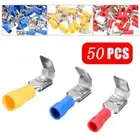 50Pcs 6.3mm Terminal Piggy Back Wire Connector Piggyback Insulated Crimp Spade