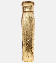 [Rebecca Vallance] Rebecca Vallance Golden Hour sequined gown UK 16 gold