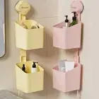 Wall Mount Bathroom Suction Cup Shelf Ginger Garlic Storage Rack Kitchen
