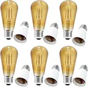 E27 E26 B22 Universal Vintage LED Bulbs Bayonet Vintage Filament Led Light Bulbs B22,ST64 Edison Bulbs LED - 4W (40W Equivalent) Retro Amber Warm White 2700K，Screw Edison Lamp Dimming