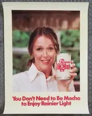 Vtg HTF Beer Rainier Light Poster Housewife Get it Yourself Bob "Macho" prop