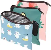 VALICLUD 3Pcs Cute Cartoon Tampon Holder Period Storage Bag for Sanitary Napkins Compact and Convenient Pouch for Coins and Cards for Teens and Women
