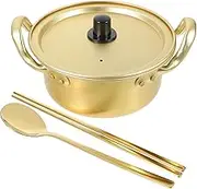 Cabilock Ramen Pot Korean Cooking Pots Set Aluminum Pasta Cooker Double Handle Practical Design