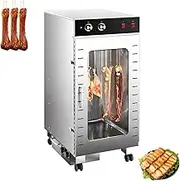 1600W Rotation Rotary Meat Dryer, 360° Electric Rotary Meat Dryer, with LED Control Panel and 30-90°C Adjustable Thermostat, Digital Timer, 50 Stainless Steel Hooks, for Sausage,Bacon,Chicken