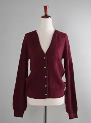 TALBOTS NWT $89 Ribbed Pearl Button Varsity Cardigan Sweater Top Size XS