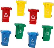 KOMBIUDA 8pcs Push Trash Can for Garbage Can for Creative Play and Trash Sorting Awareness Fun Learning Activity