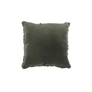 Maine & Crawford Maci 50x50cm Velvet Ruffle Edge Cushion Pillow Decor Deep Sage