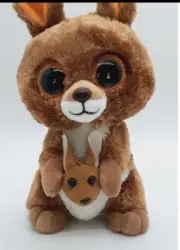 Ty Silk Beanie Baby Kipper 8” W/ Baby Joey Brown , Both Tags BRAND NEW !