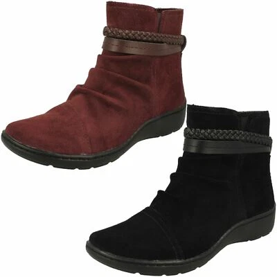Ladies Clarks Cora BraidBoot Braid Detailed Ankle Boots