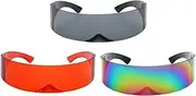 [ZPGVWXKO] 3 Futuristic Wrap Sunglasses Robotic Shades